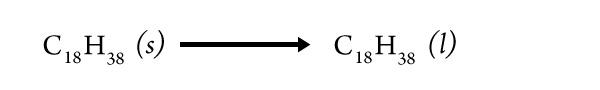 an equation for a phase change of an alkane molecule from solid to liquid