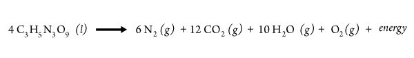 a chemical equation for the decomposition of nitroglycerin